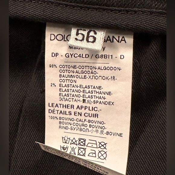 NWOT Dolce & Gabbana Skinny Jeans - Italy Size 56, Fits 38” waist - Picture 5 of 5